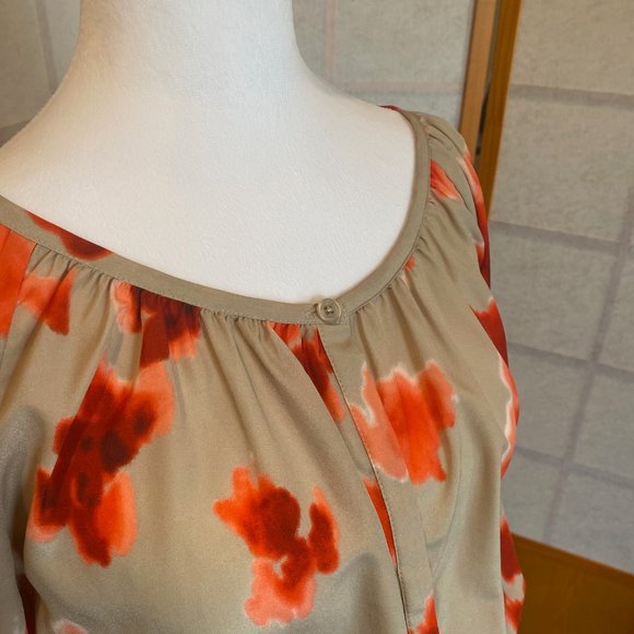 MICHAEL Michael Kors Floral Blouse - Elastic Tied Waist - Size 6 - Picture 3 of 11